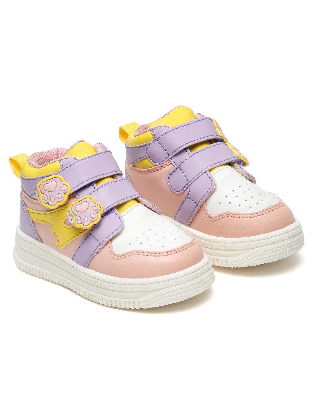 Colorpop Toddlers' High Ankle Sneakers - Peach & Purple (Girls)